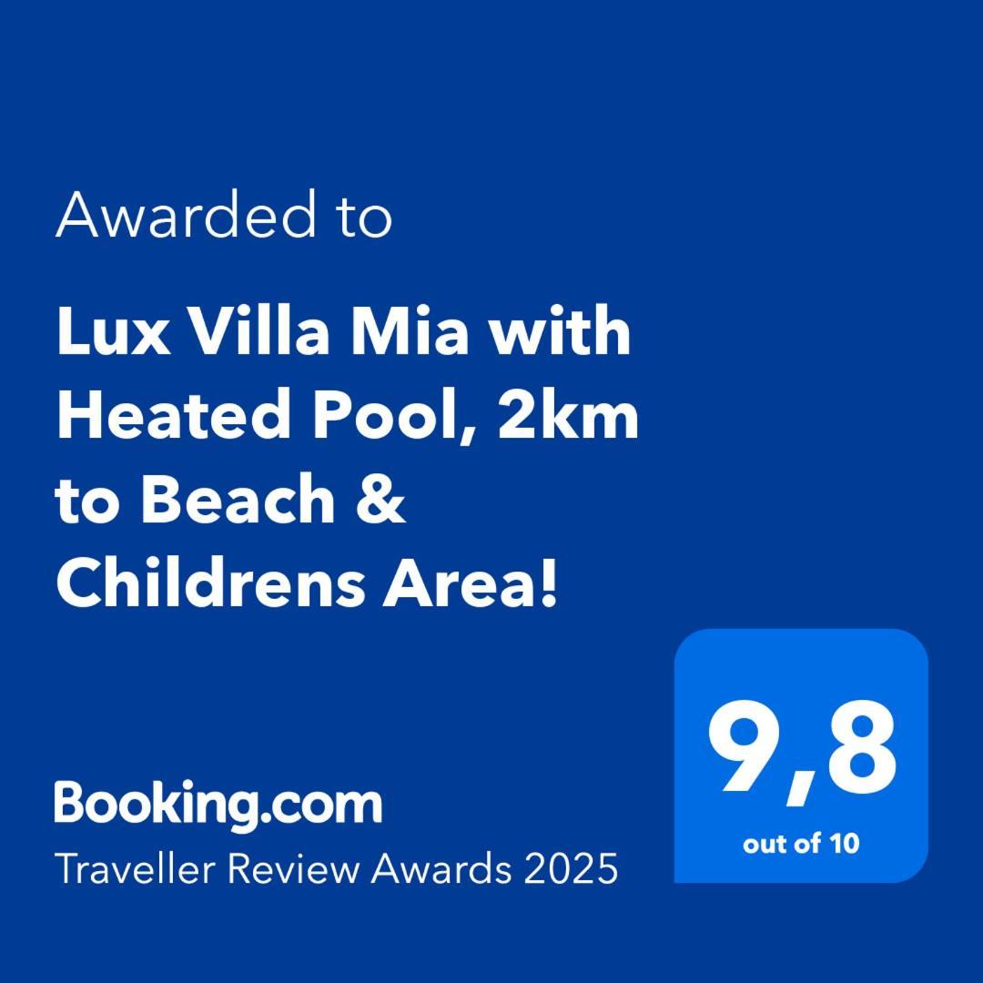 Lux Villa Mia With Heated Pool, 2Km To Beach & Childrens Area! Mikro Metochi Exteriör bild